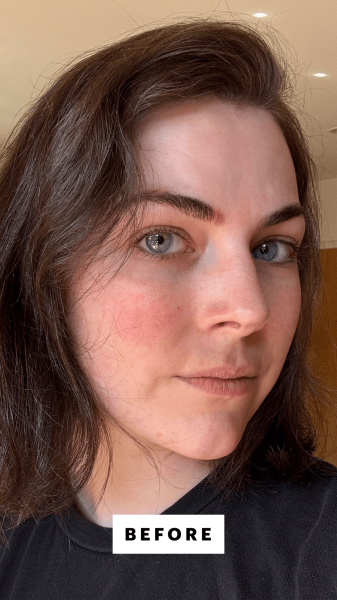 Allure senior news editor Nicola DallAsen before using the RCo Bleu Essential Shampoo Conditioner Set